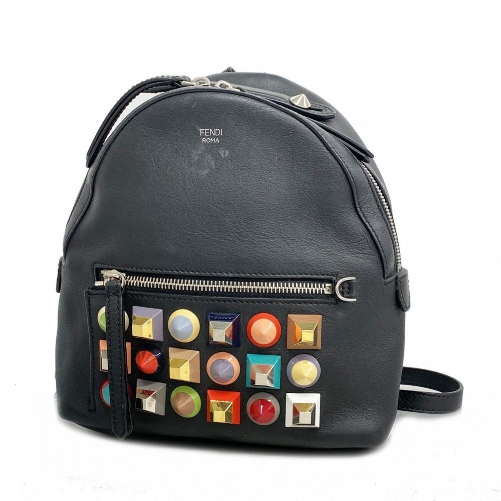 Fendi Leather Multicolor Rucksack Backpack Black - image 1